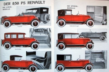 Renault 8/50 PS Modelprogram 1925 Carbrochure (9082)